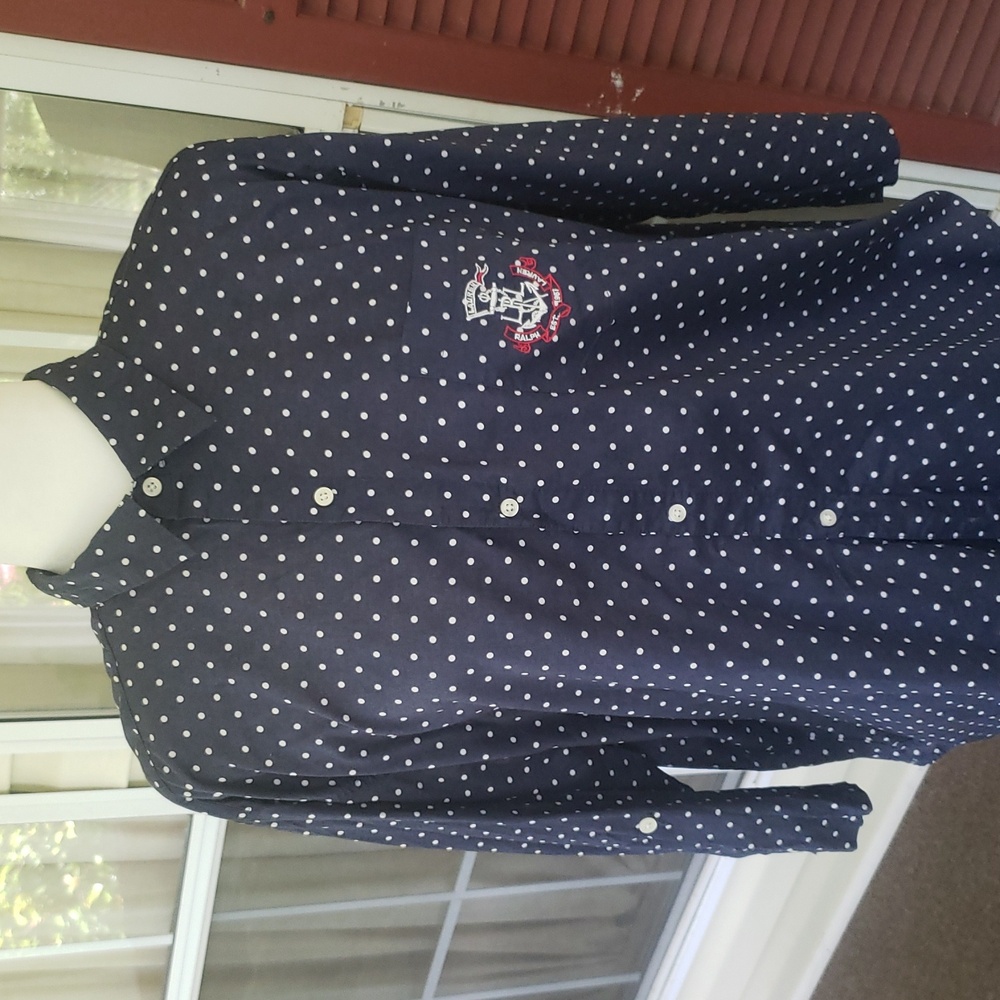 LRL RALPH LAUREN Capri Style Polka Dot Pajama Set - Navy - Picture 3 of 12